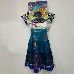 Disney Parks MIRABEL Costume Dress & Accessories Wig Glasses Encanto NEW 7/8 Med